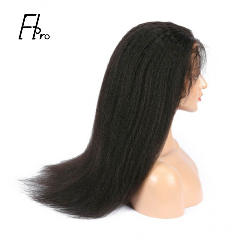  13x4 Lace Front Wig Kinky Straight Invisible HD Lace Single Knots Natural Color